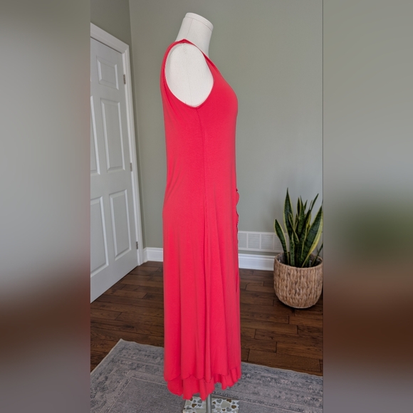 Creation Coral Sleeveless Layered Midi Dress Feminine Minimalist Size S - Picture 2 of 11